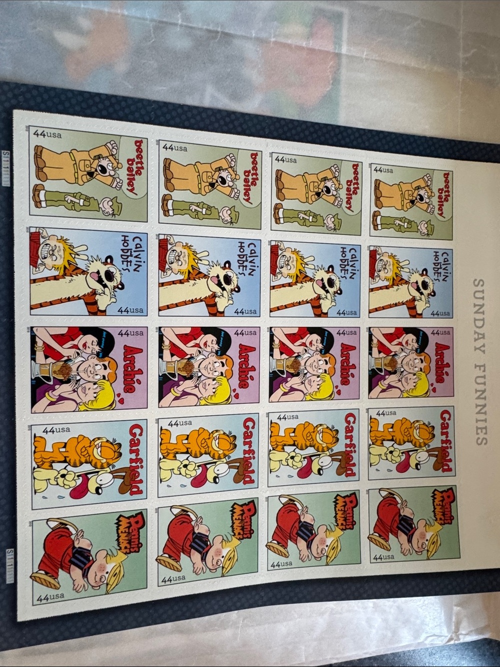 Sunday Funnies Comic Stamp Sheet - Multi-Color Collectible